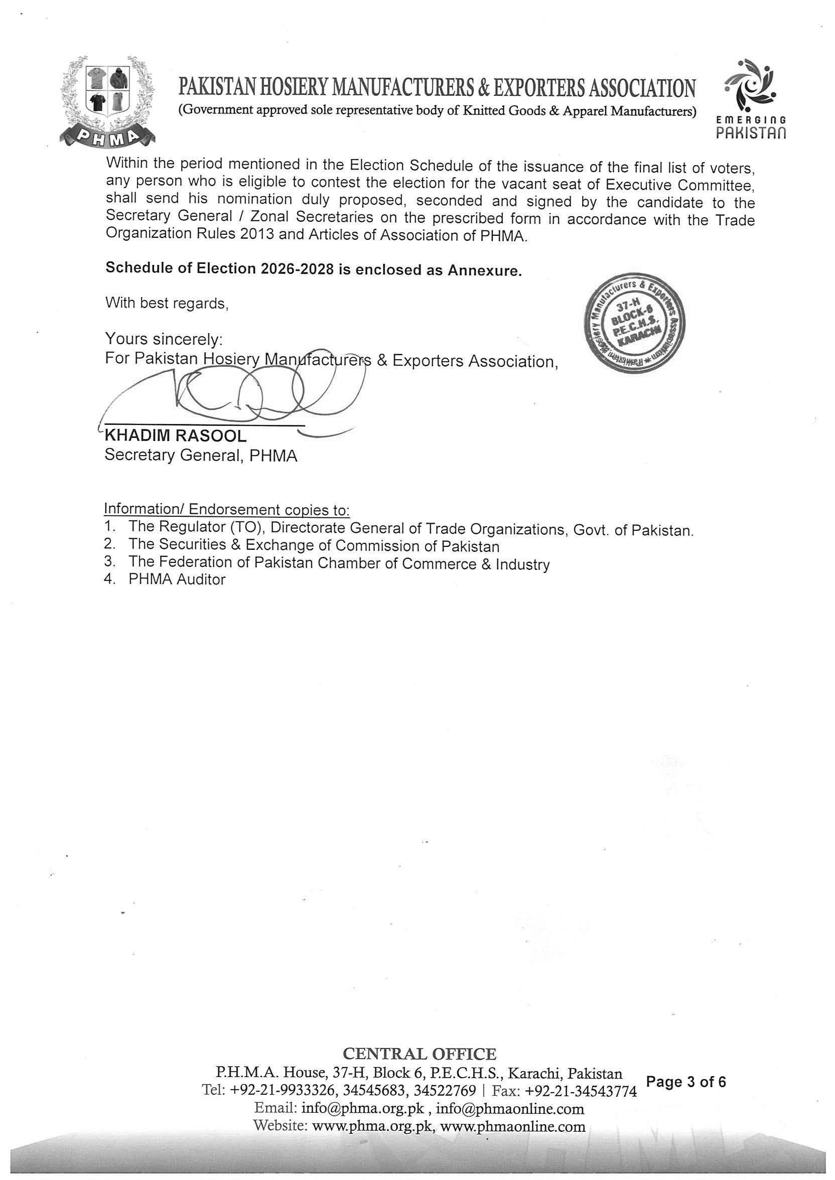 Election Schedule