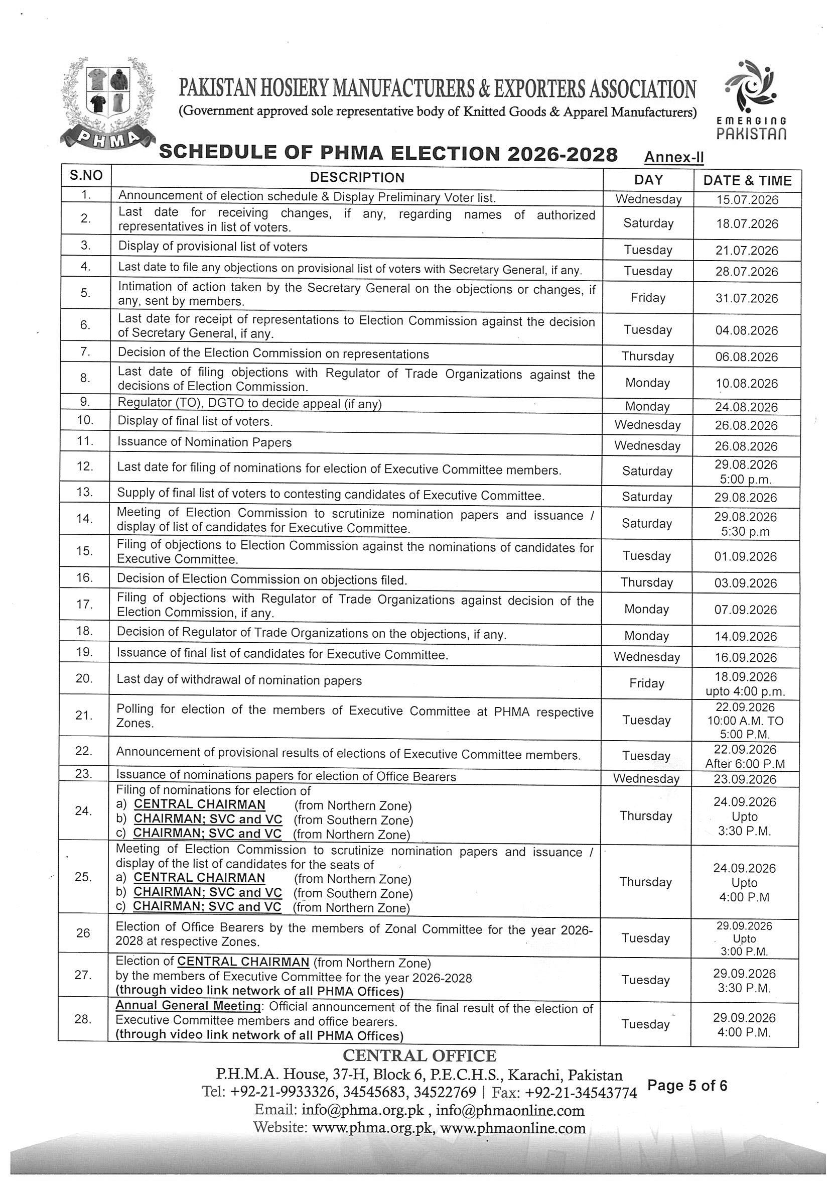 Election Schedule Page 5