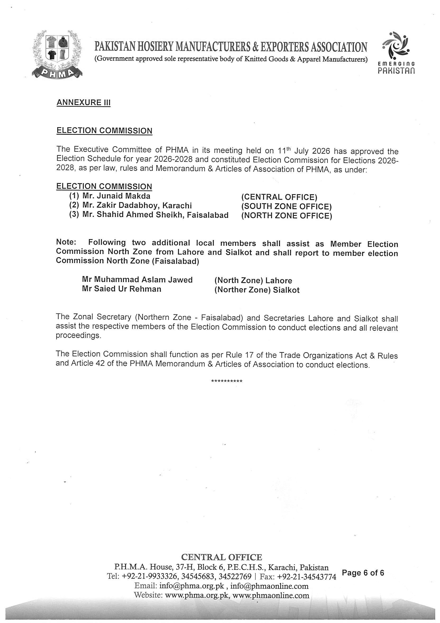Election Schedule Page 6